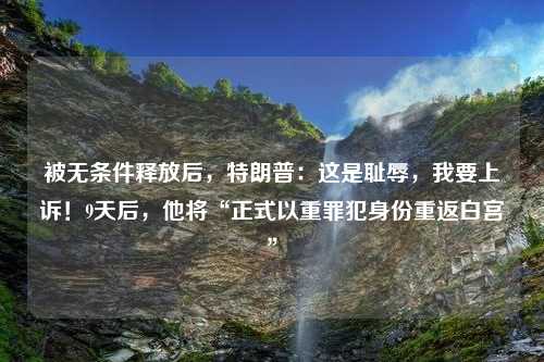 被无条件释放后，特朗普：这是耻辱，我要上诉！9天后，他将“正式以重罪犯身份重返白宫”