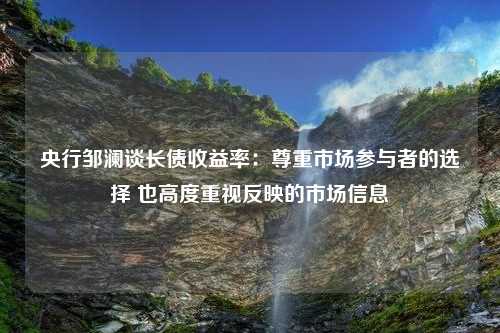 央行邹澜谈长债收益率：尊重市场参与者的选择 也高度重视反映的市场信息