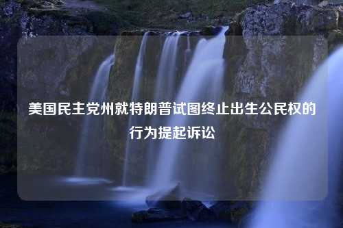 美国民主党州就特朗普试图终止出生公民权的行为提起诉讼