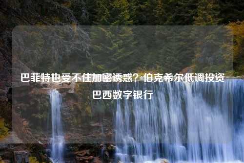 巴菲特也受不住加密诱惑？伯克希尔低调投资巴西数字银行