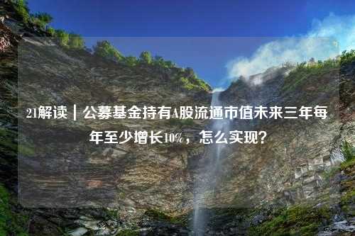 21解读｜公募基金持有A股流通市值未来三年每年至少增长10%，怎么实现？