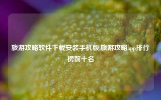 旅游攻略软件下载安装手机版,旅游攻略app排行榜前十名