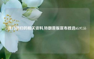 澳门回归的相关资料,特朗普版宣布胜选65.97.55