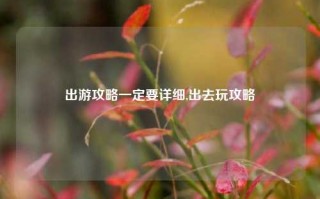 出游攻略一定要详细,出去玩攻略