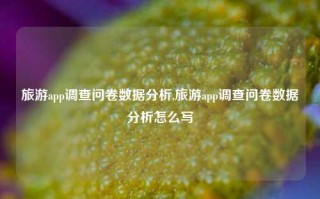 旅游app调查问卷数据分析,旅游app调查问卷数据分析怎么写