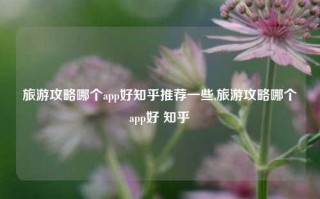 旅游攻略哪个app好知乎推荐一些,旅游攻略哪个app好 知乎