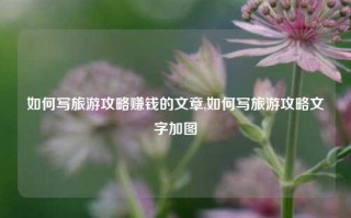 如何写旅游攻略赚钱的文章,如何写旅游攻略文字加图