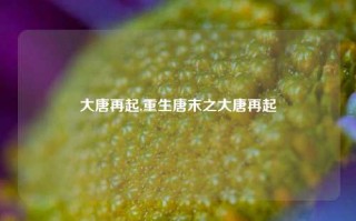 大唐再起,重生唐末之大唐再起