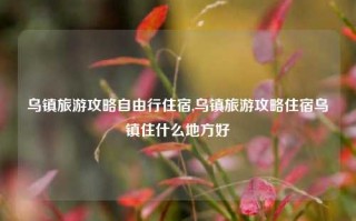 乌镇旅游攻略自由行住宿,乌镇旅游攻略住宿乌镇住什么地方好