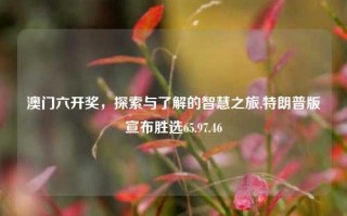 澳门六开奖，探索与了解的智慧之旅,特朗普版宣布胜选65.97.46