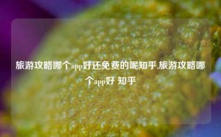 旅游攻略哪个app好还免费的呢知乎,旅游攻略哪个app好 知乎