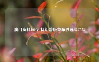 澳门资料100字,特朗普版宣布胜选65.97.53