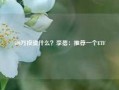 100万投资什么？李蓓：推荐一个ETF