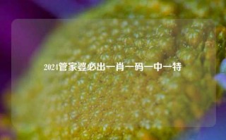 2024管家婆必出一肖一码一中一特