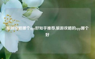 旅游攻略哪个app好知乎推荐,旅游攻略的app哪个好