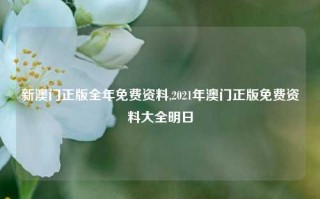 新澳门正版全年免费资料,2021年澳门正版免费资料大全明日