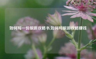 如何写一份旅游攻略书,如何写旅游攻略赚钱