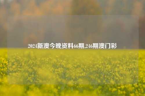 2024新澳今晚资料66期,246期澳门彩-第1张图片-旅游攻略网