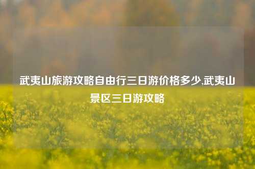 武夷山旅游攻略自由行三日游价格多少,武夷山景区三日游攻略-第1张图片-旅游攻略网