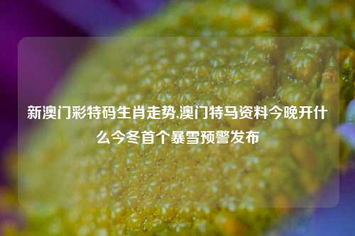 新澳门彩特码生肖走势,澳门特马资料今晚开什么今冬首个暴雪预警发布-第1张图片-旅游攻略网