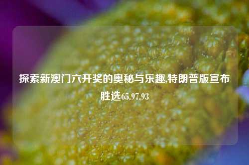 探索新澳门六开奖的奥秘与乐趣,特朗普版宣布胜选65.97.93-第1张图片-旅游攻略网