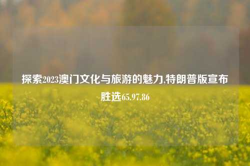 探索2023澳门文化与旅游的魅力,特朗普版宣布胜选65.97.86-第1张图片-旅游攻略网