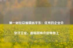 第一财经总编辑杨宇东：优秀的企业会坚守主业，面临困难会迎难而上-第1张图片-旅游攻略网