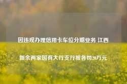 因违规办理信用卡车位分期业务 江西新余两家国有大行支行被各罚20万元-第1张图片-旅游攻略网