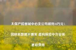 太保产险晋城中心支公司被罚18万元：因财务数据不真实 虚构保险中介业务套取费用-第1张图片-旅游攻略网